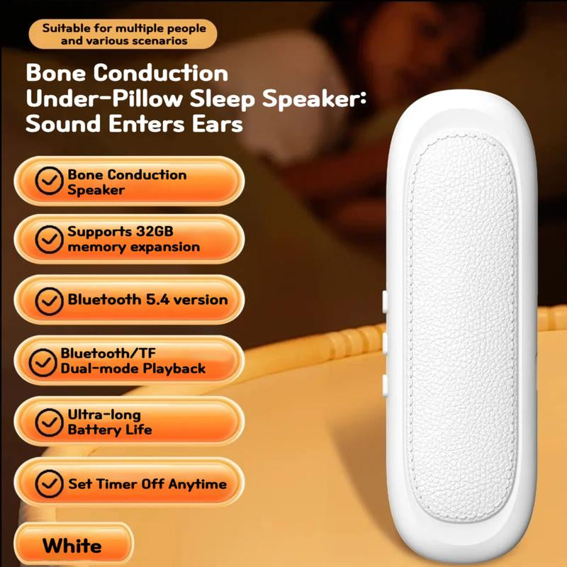 Pillow Bluetooth Speaker for Sleeping, Deep Sleeping with White Noise, It Won'T Disturb Your Partner and Has a Timer Function to Shut It Off, Ultra-Thin Pillow Bluetooth Speaker | Sleep Better without Earbuds, Compatible with Android & Ios